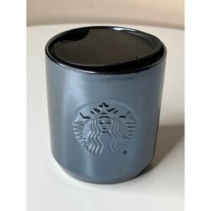 NWOT Starbucks 2020 Iridescent Blue Pewter Ceramic Double Wall Short Tumbler Mug